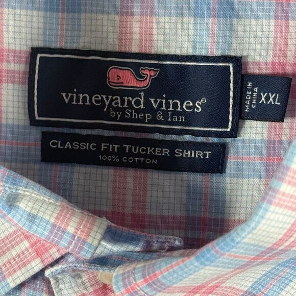 Vineyard Vines Classic Fit Tucker Button Down Shirt in Pink and Blue Plaid - US - Picture 7 of 10